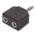 3.5mm Stereo Plug (Male) to 2 x Jack (Female) Y Adapter