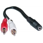 3.5mm Stereo Jack/Female to 2 x RCA Plug/Male Adapter  0.13M