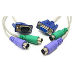 KVM 3-in-1 Cable HD15M/F+MD6M*2 M/M   7.5M