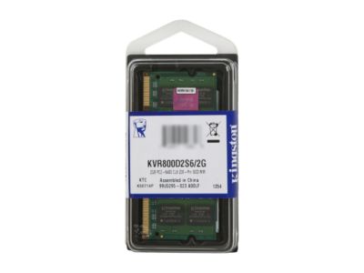Kingston 2GB 200-Pin DDR2 SO-DIMM DDR2 800 (PC2 6400) Laptop Memory Model KVR800D2S6/2G